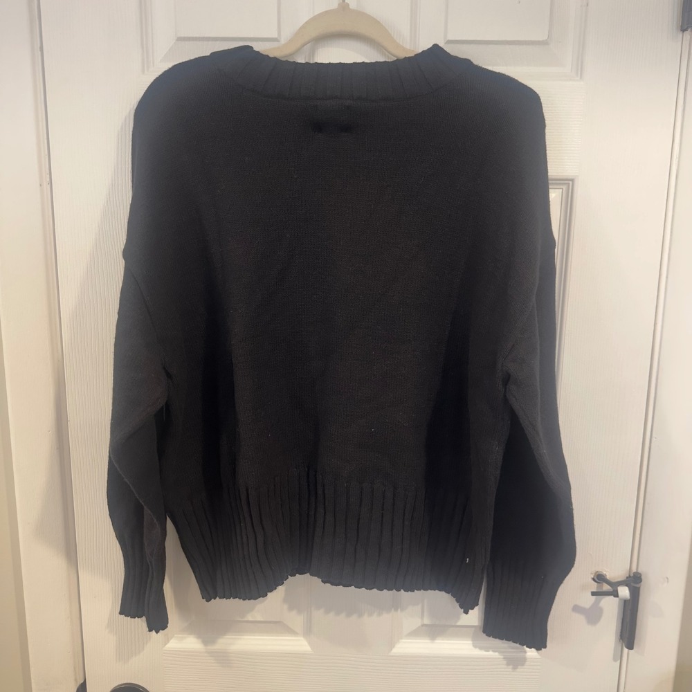 Gap Womens Black Cotton Blend Crewneck Ribbed Hem Sweater XL GP010669 NEW - Picture 6 of 6